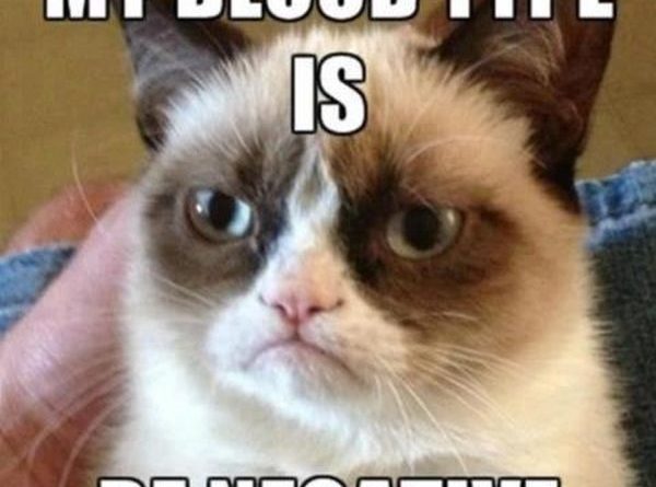 Grumpy Cat's Blood Type - Cat humor